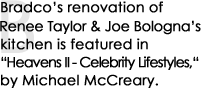 Renee & Joe's kitchen is featured in "Heavens II - Celebrity Lifestyles" by Michael McCreary